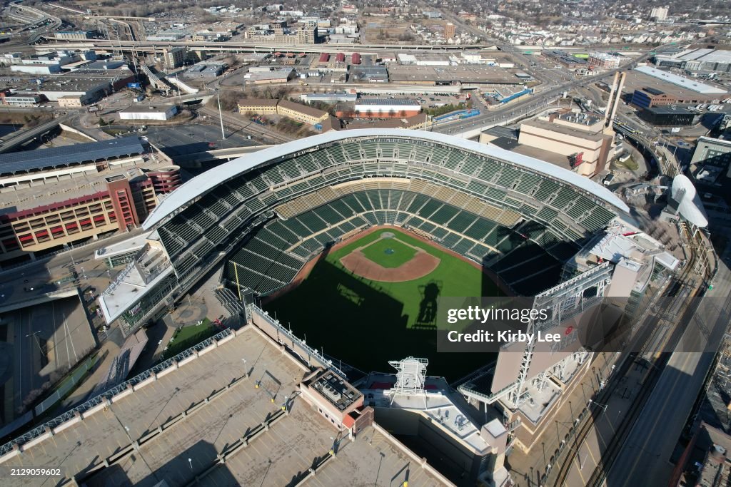 Target Field Scetch A general overall aerial view of Target Field on April 3, 2022 in ...