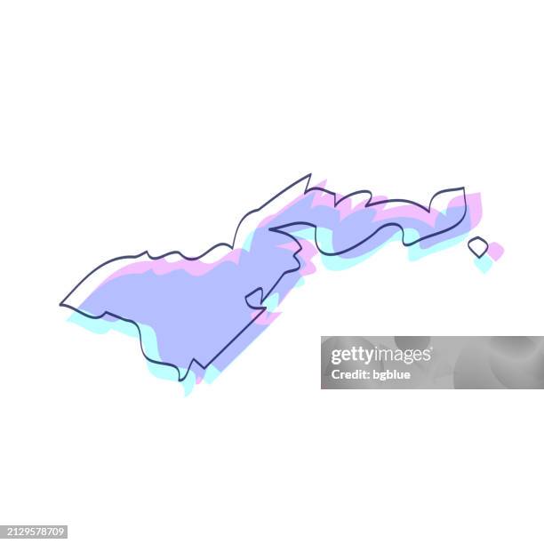 american samoa map hand drawn - purple with black outline - trendy design - samoa stock illustrations