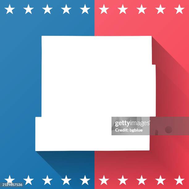 henry county, indiana. map on blue and red background - indiana outline stock illustrations