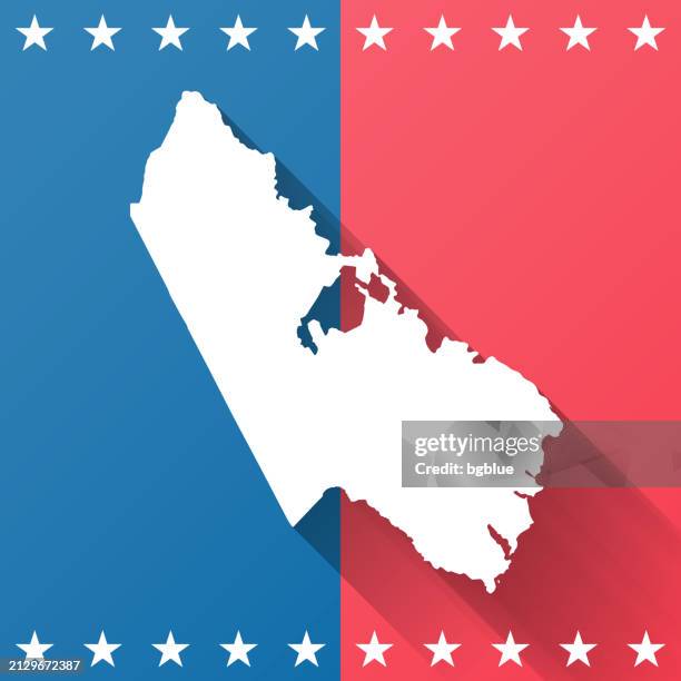 prince william county, virginia. map on blue and red background - british royalty vector stock illustrations