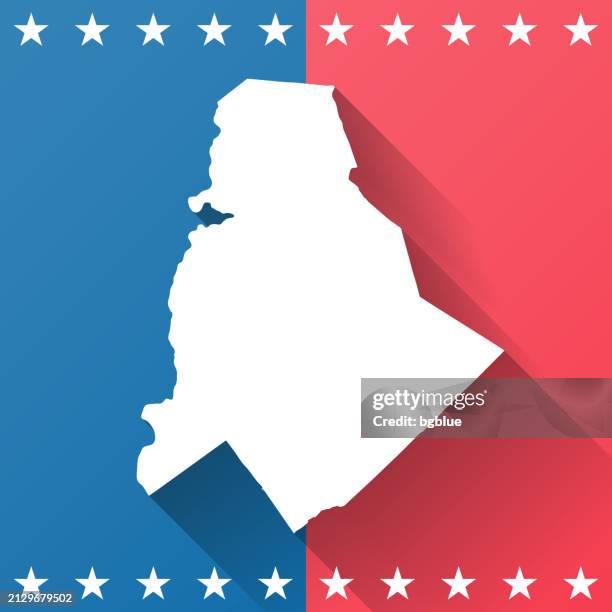 mecklenburg county, north carolina. map on blue and red background - election background stock illustrations
