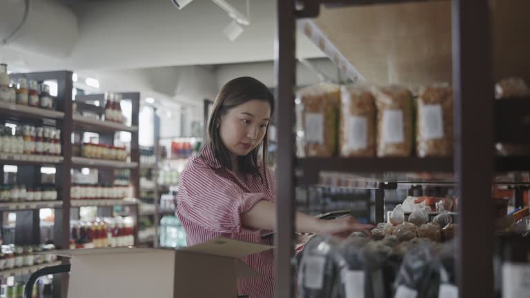 Restocking Items Grocery Store Worker Restocking Shelves Videos and HD Footage - Getty ...