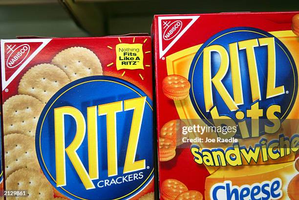 Ritz crackers are displayed on a store shelf July 1, 2003 in Miami, Florida. Kraft Foods Inc., the nations largest food manufacturer and the maker of...