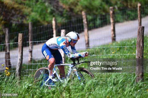 Emils Liepins of Latvia and Team dsm-firmenich PostNL sprints during the 63rd Itzulia Basque Country 2024, Stage 1 a 10km individual time trial stage...