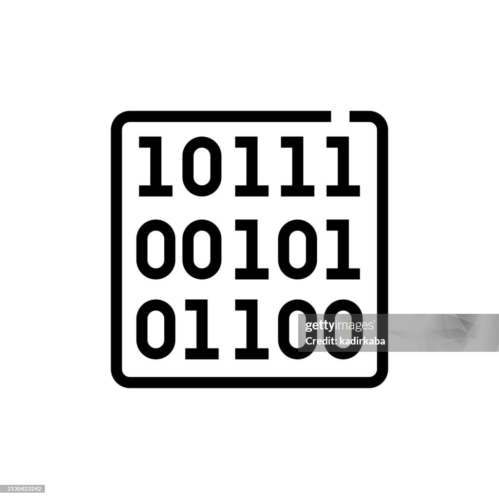 Binary Code Line Icon