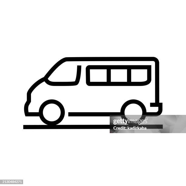 cars line icon. auto, car, mini van, truck, tractor, 4x4, sedan. - mini van stock illustrations