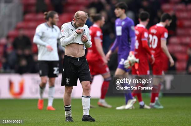 Sheffield Wednesday captain Barry Bannan reacts on the final whistle after the Sky Bet Championship match between Middlesbrough and Sheffield...