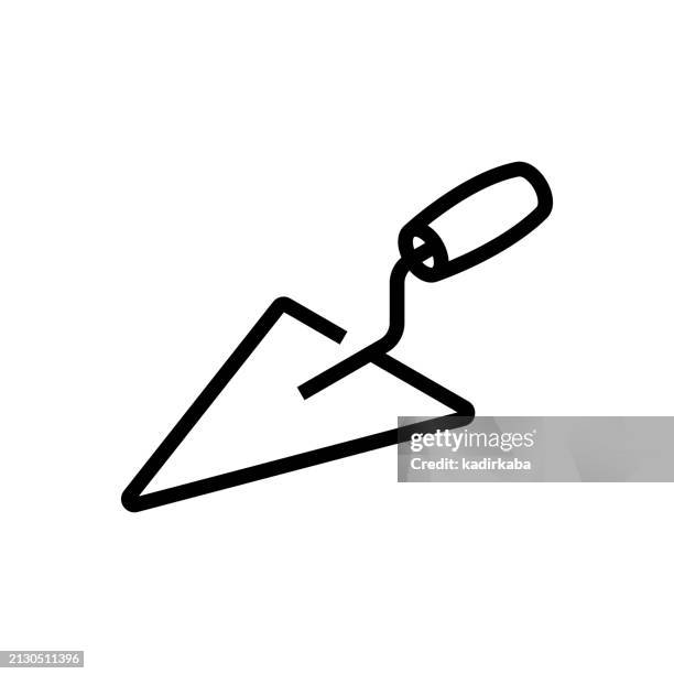 trowel line icon. - trowel stock illustrations