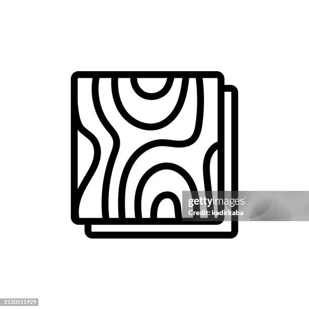 wooden floor line icon. architecture, design, floor. - wood slab wall stock illustrations