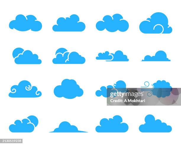 cloud icons. - cloud logo stock illustrations