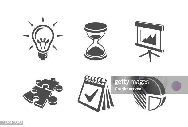 three dimensional business collection icon - handshake logo stock illustrations
