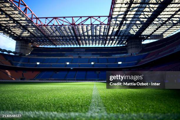 General view inside the stadium prior to Serie A TIM match between FC Internazionale and Empoli FC at Stadio Giuseppe Meazza on April 01, 2024 in...