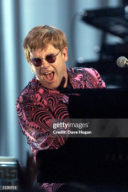 Musician Elton John performs at Madison Square Garden in New York City, New York, on October 21, 2000. The concert is part of his 'One Night Only -...