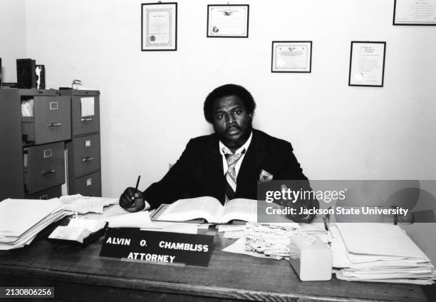 Civil rights activist Alvin O. Chambliss Jr. Sits in his office at Jackson State University in Jackson, Mississippi. Chambliss worked on the Ayers v....