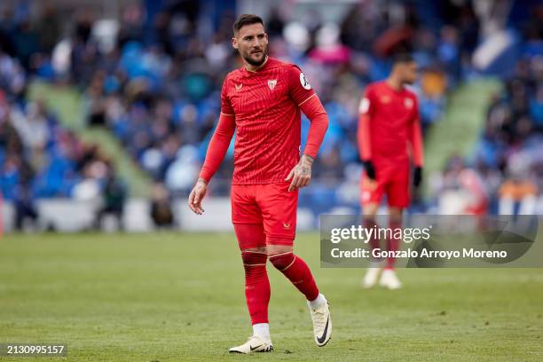 Nemanja Gudelj of Sevilla FC in action during the LaLiga EA Sports match between Getafe CF and Sevilla FC at Coliseum Alfonso Perez on March 30, 2024...