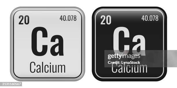 calcium symbol. chemical element of the periodic table. vector illustration isolated on white background. glass sign. - calcium stock illustrations