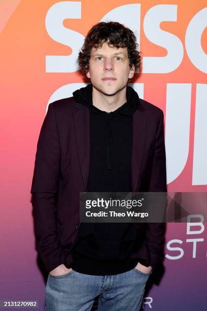 Jesse Eisenberg attends the "Sasquatch Sunset" New York Premiere at Metrograph on April 01, 2024 in New York City.