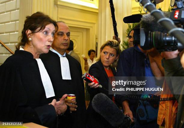 Me Jacqueline Leduc-Novi , avocat de la partie civile, et son confrère Me Yves Crespin, avocat de l'association Enfant Bleu, répondent aux questions...