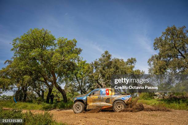 Francisco Barreto of Portugal and Carlos Silva of Portugal compete in their Toyota Hilux during the SS3 on day two of the FIA Rally Raid Portugal...