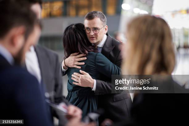 Annalena Baerbock, Federal Foreign Minister of Germany, and Dmytro Kuleba, Foreign Minister of Ukraine, in a conversation on the sidelines during the...