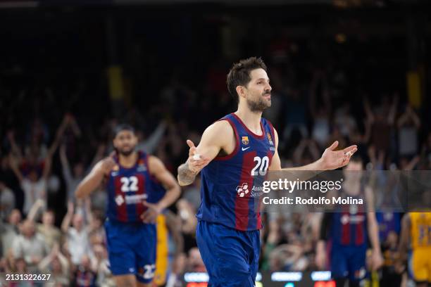 Nicolas Laprovittola, #20 of FC Barcelona in action during the Turkish Airlines EuroLeague Regular Season Round 33 match between FC Barcelona and...