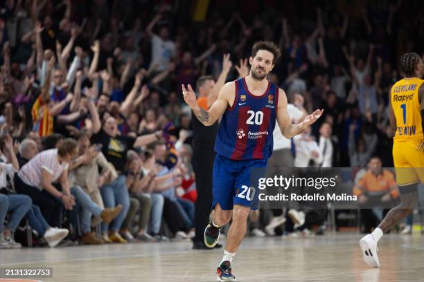 Nicolas Laprovittola, #20 of FC Barcelona in action during the Turkish Airlines EuroLeague Regular Season Round 33 match between FC Barcelona and...