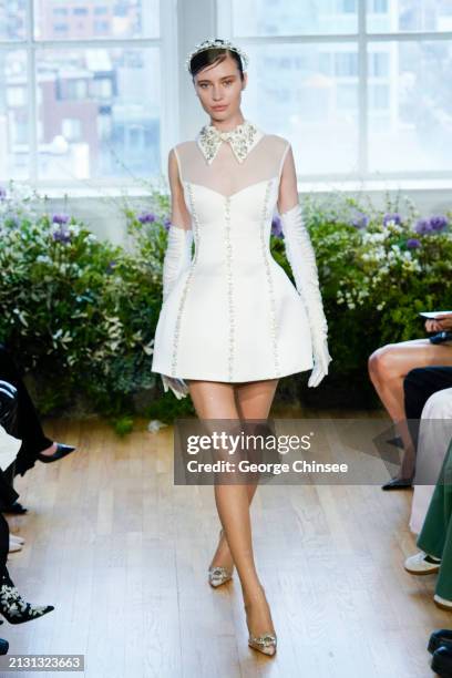 Model on the runway at Bronx and Banco Bridal Spring 2025 on April 4, 2024 in New York, New York.
