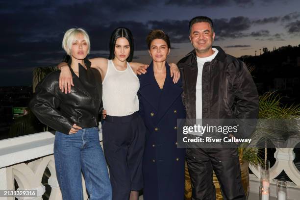 Delilah Belle, Amelia Gray, Lisa Rinna and Ali Kavoussi at Frame x Amelia Gray Dinner held at Chateau Marmont on April 4, 2024 in Los Angeles,...