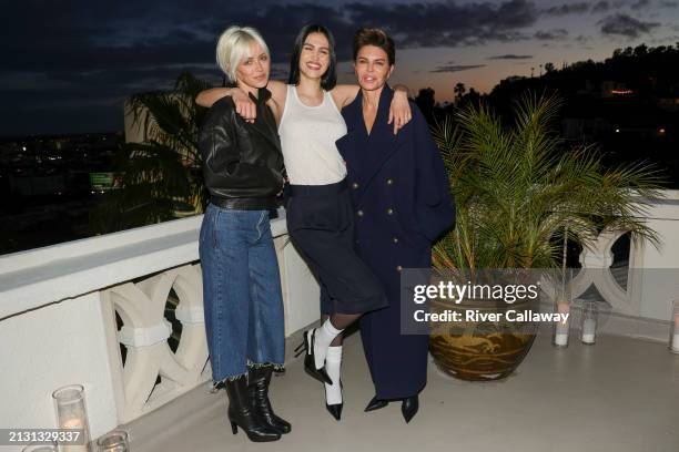 Delilah Belle, Amelia Gray and Lisa Rinna at Frame x Amelia Gray Dinner held at Chateau Marmont on April 4, 2024 in Los Angeles, California.
