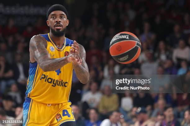 Lorenzo Brown is playing in the match between FC Barcelona and Maccabi Playtika Tel Aviv for week 33 of the Turkish Airlines Euroleague at the Palau...