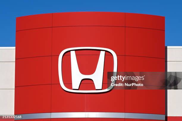 Honda logo seen outside a Honda dealership, on April 3 in Sherwood Park, Strathcona County, Alberta, Canada.