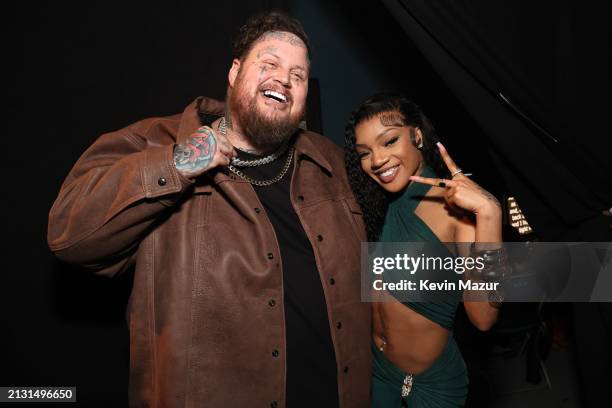 Jelly Roll and GloRilla attend the 2024 iHeartRadio Music Awards at Dolby Theatre in Los Angeles, California on April 01, 2024. Broadcasted live on...