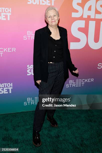 Mary Harron attends "Sasquatch Sunset" New York premiere at Metrograph on April 01, 2024 in New York City.