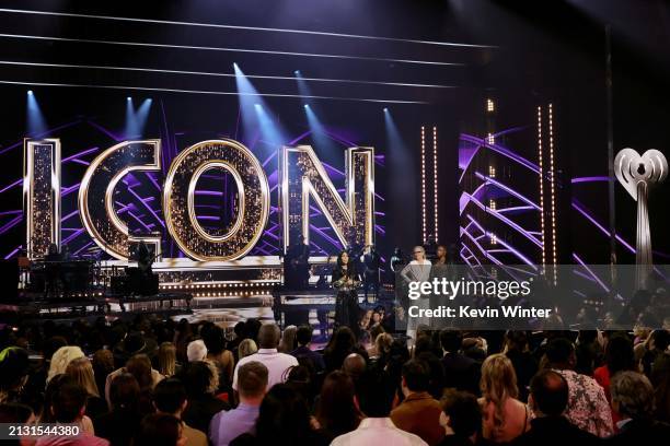 Cher accepts the Icon Award onstage during the 2024 iHeartRadio Music Awards at Dolby Theatre in Los Angeles, California on April 01, 2024....