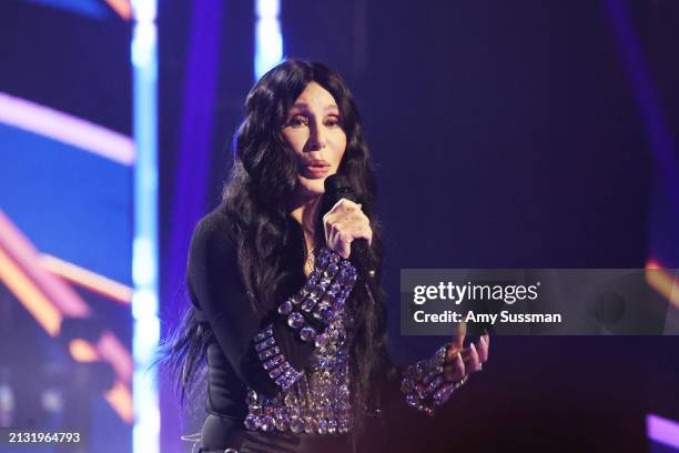 Cher performs onstage during the 2024 iHeartRadio Music Awards at Dolby Theatre on April 01, 2024 in Hollywood, California.