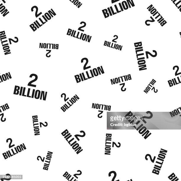 2 billion. seamless pattern. icons on white background - number 2 outline stock illustrations