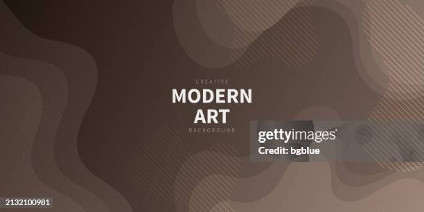 fluid abstract design with brown gradient - trendy background - clouds black background stock illustrations
