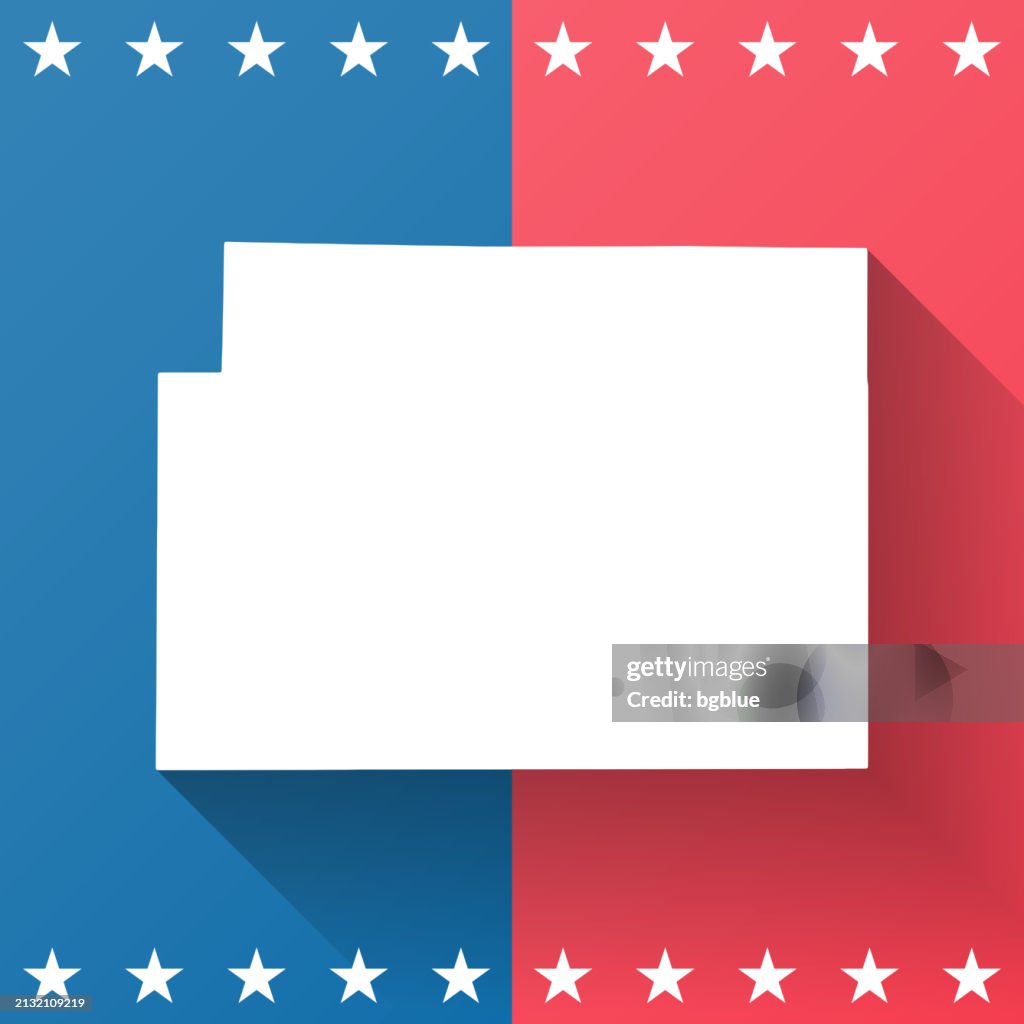 Grant County, Nebraska. Map on blue and red background