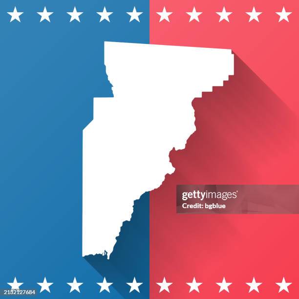 jefferson county, florida. map on blue and red background - monticello jefferson stock illustrations
