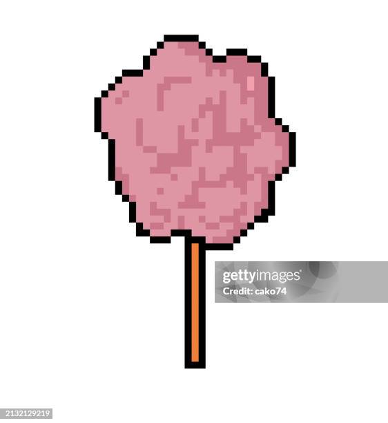 cotton candy pixel illustration - cotton candy stock illustrations