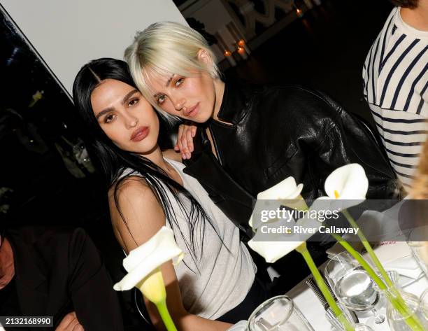 Amelia Gray and Delilah Belle at Frame x Amelia Gray Dinner held at Chateau Marmont on April 4, 2024 in Los Angeles, California.