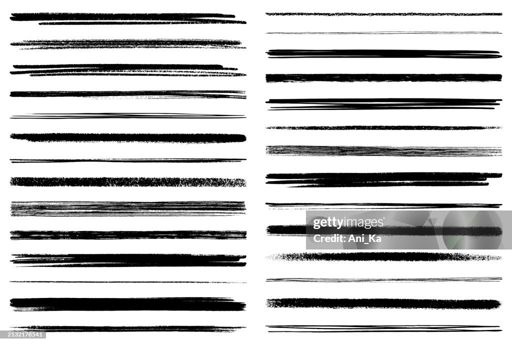 Set of brush strokes