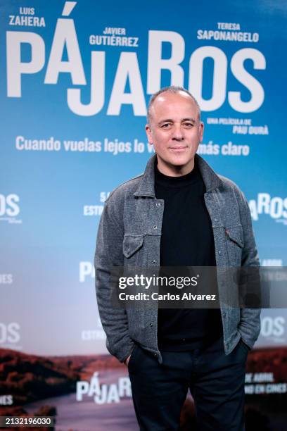 Actor Javier Gutiérrez attends the photocall for "Pájaros" at the Embajadores Rio cinema on April 02, 2024 in Madrid, Spain.