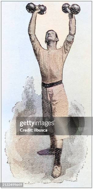 antique photograph: exercise - cross training stock illustrations