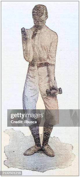 antique photograph: exercise - cross training stock illustrations