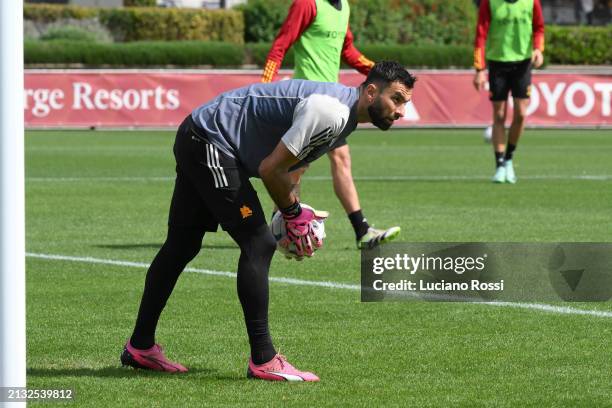 Roma player Rui Patricio during training session at Centro Sportivo Fulvio Bernardini on April 02, 2024 in Rome, Italy.