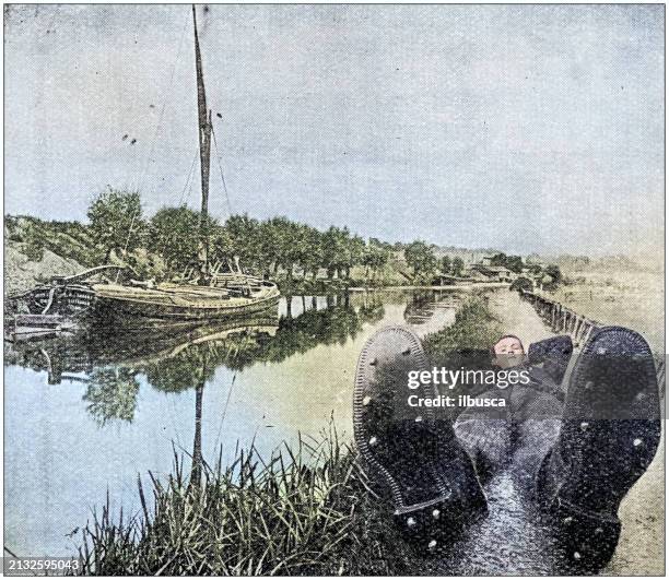 antique photograph: man perspective - personal perspective stock illustrations
