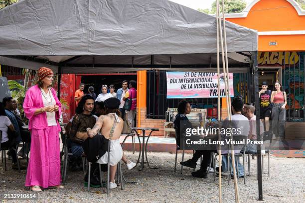 Activists and members of the trans community in Medellin, Colombia take part during an event to commemorate the International Trans Visibility Day on...