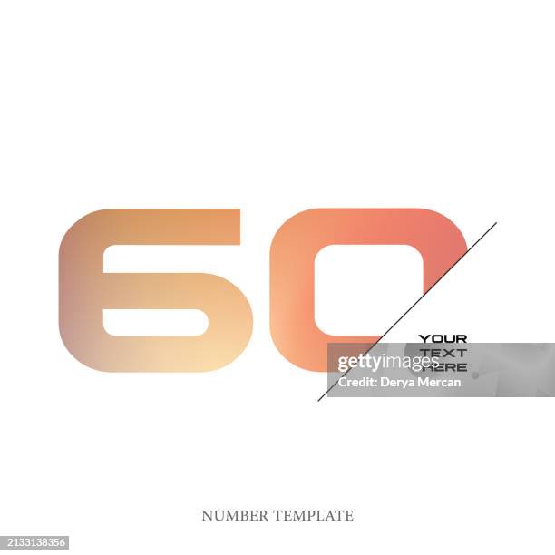 number 60 stock illustration. number template design vector illustration. - 100 birthday stock illustrations