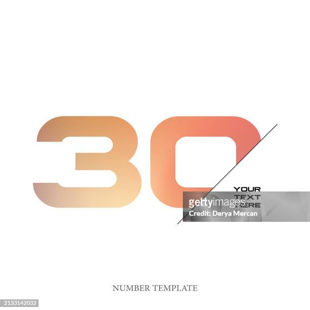 number 30 stock illustration. number template design vector illustration. - 100 birthday stock illustrations